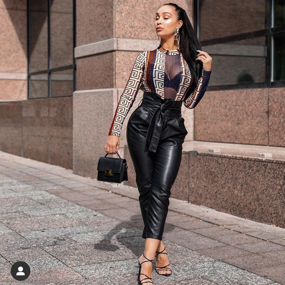 NWT Diva Boutique Pleather high waisted trousers
